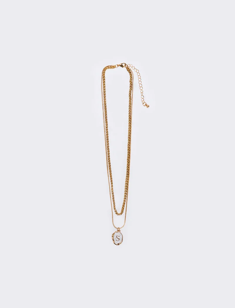 Collana 2 fili con lettera - Var 7
