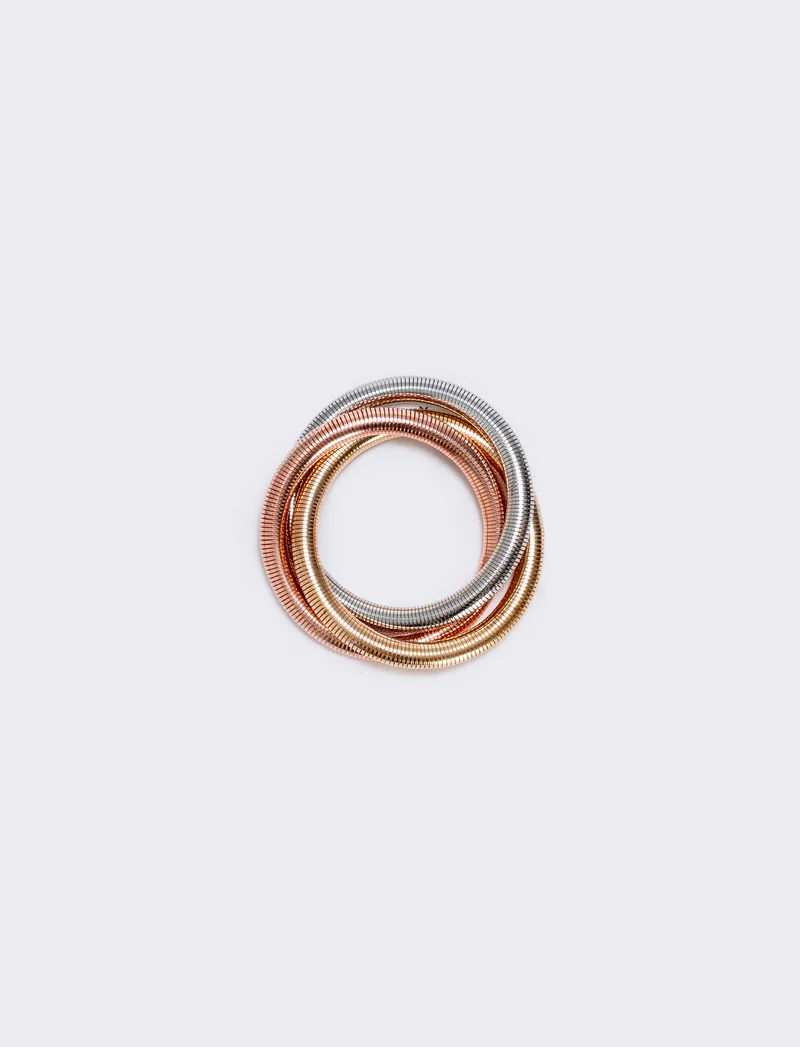 Bracciale elastico tre fili intrecciati - Multicolore