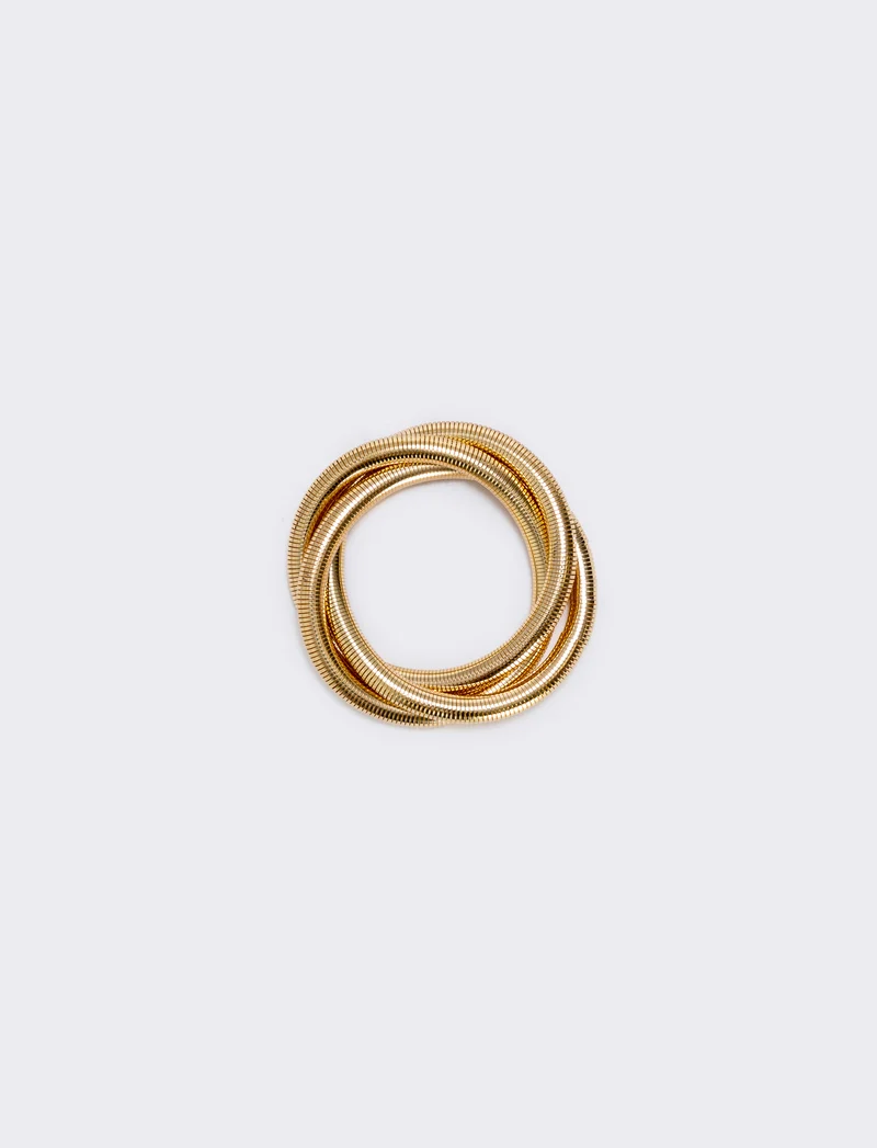 Bracciale elastico tre fili intrecciati - Oro