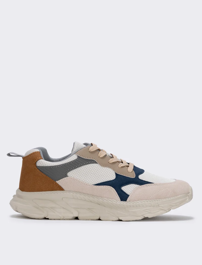 Sneakers beige multicolor da uomo - Beige