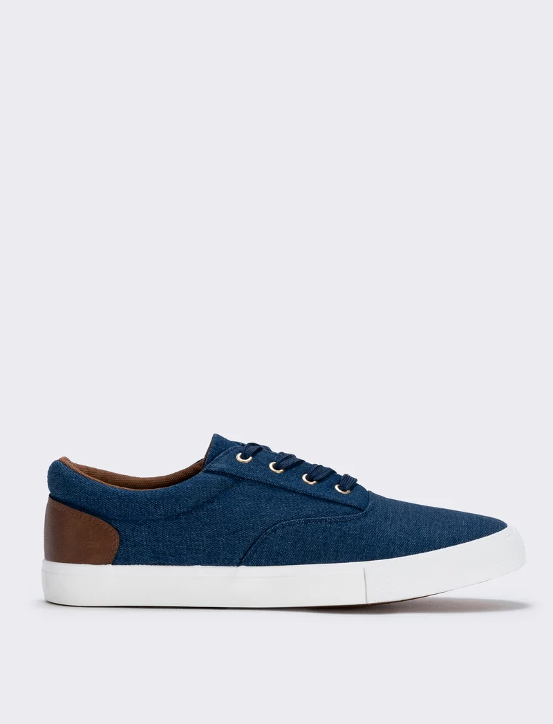 Scarpe stringate da uomo in tela colorate - Blu