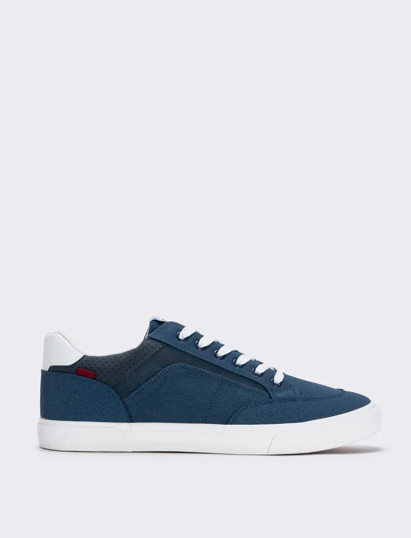 Sneakers in tela uomo con dettagli a contrasto - Blu