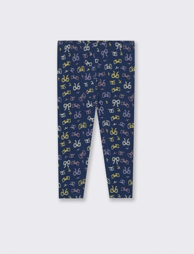 Leggings in jersey elastico a fantasia - Blu