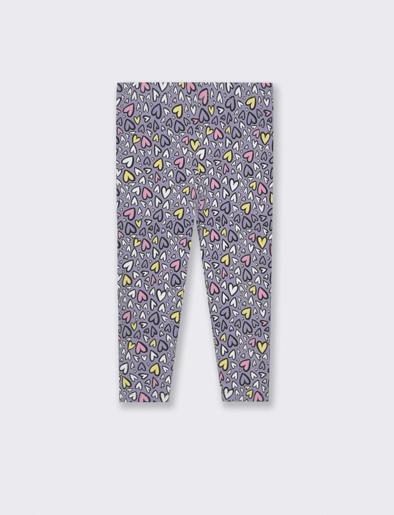 Leggings in jersey elastico a fantasia - Lilla