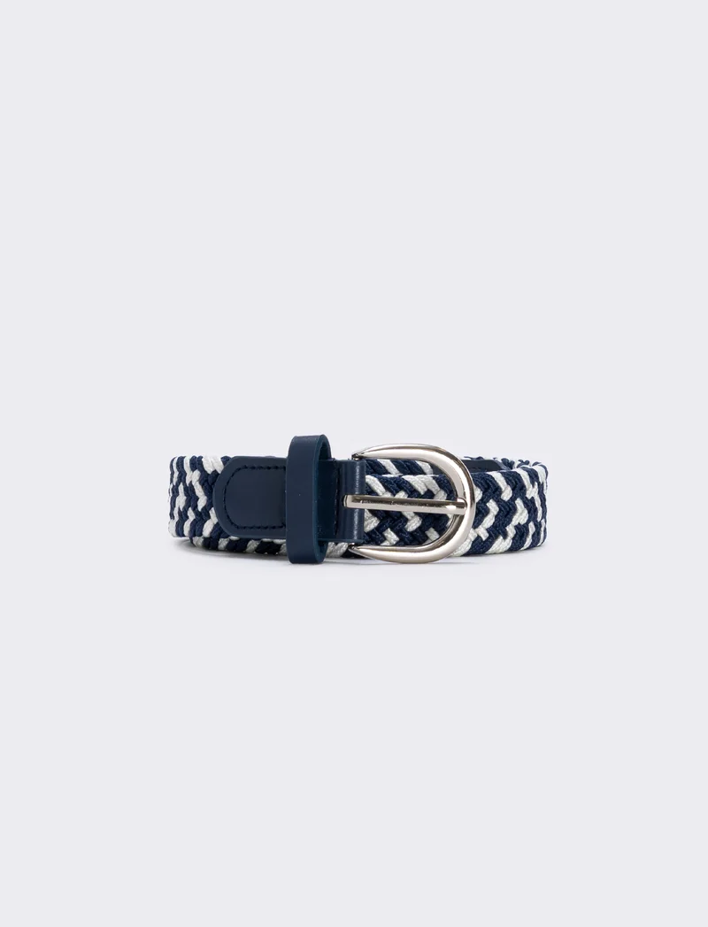 Cintura elastica intrecciata versatile - Blu
