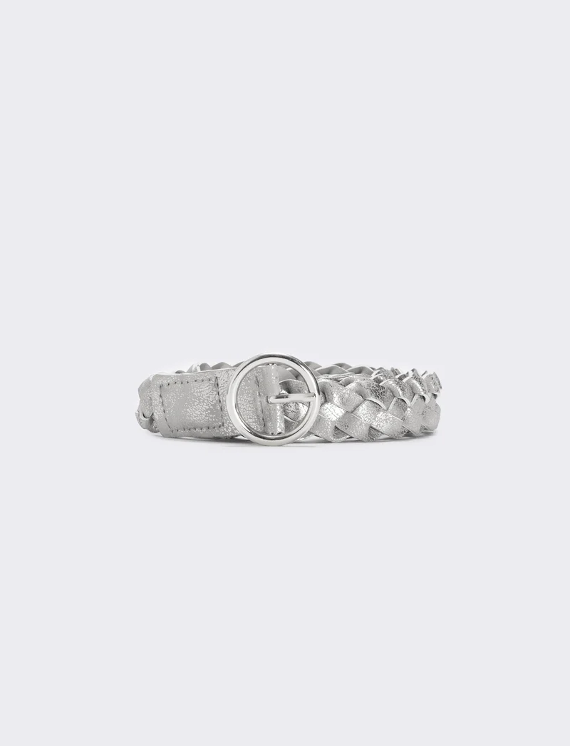 Cintura intrecciata metallizzata elegante - Argento
