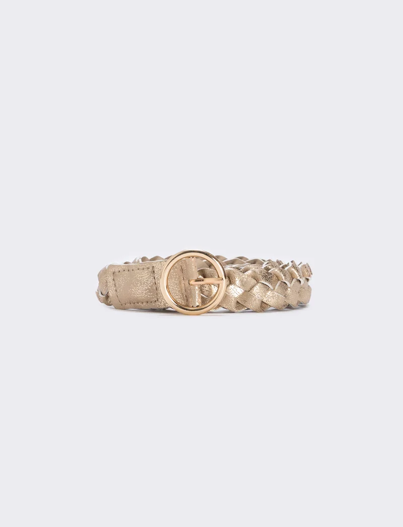 Cintura intrecciata metallizzata elegante - Oro