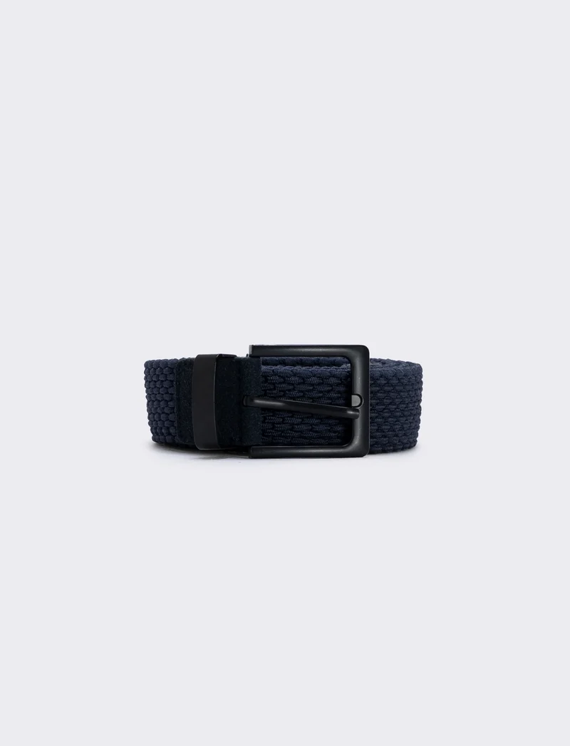 Cintura elastica intrecciata uomo - Blu