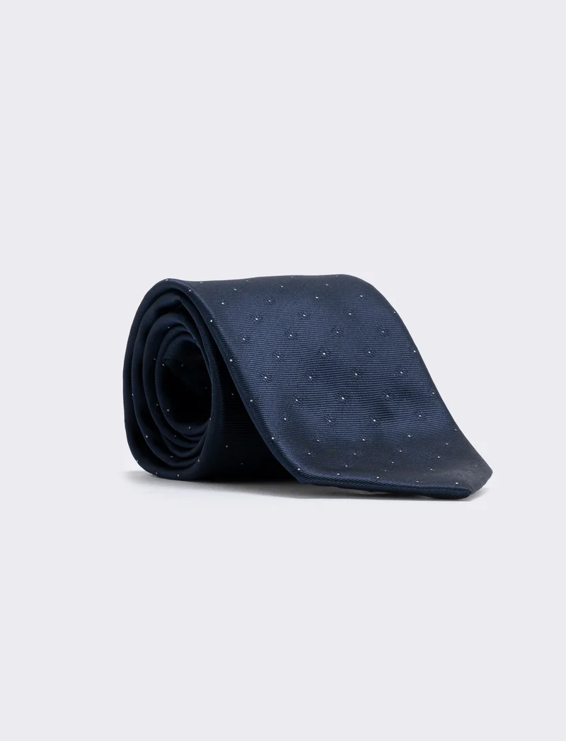 Cravatta grisaglia 8 cm per cerimonia uomo - Blu