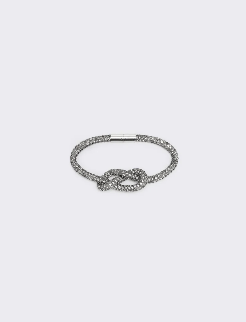 Bracciale strass con nodo tubolare - Trasparente