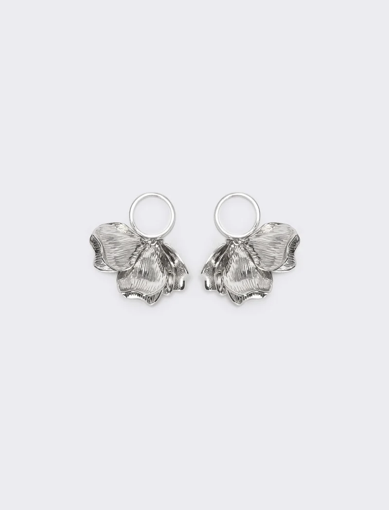 Anello con petali e ciondolo - Argento