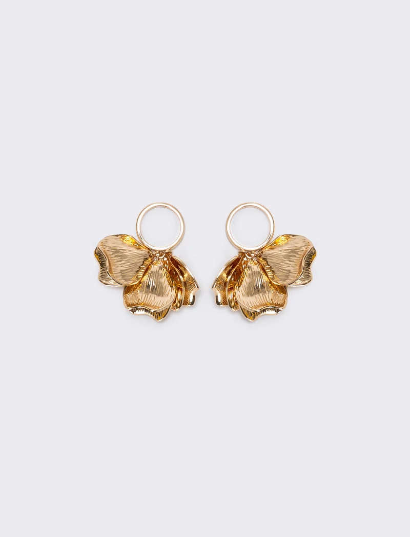 Anello con petali e ciondolo - Oro