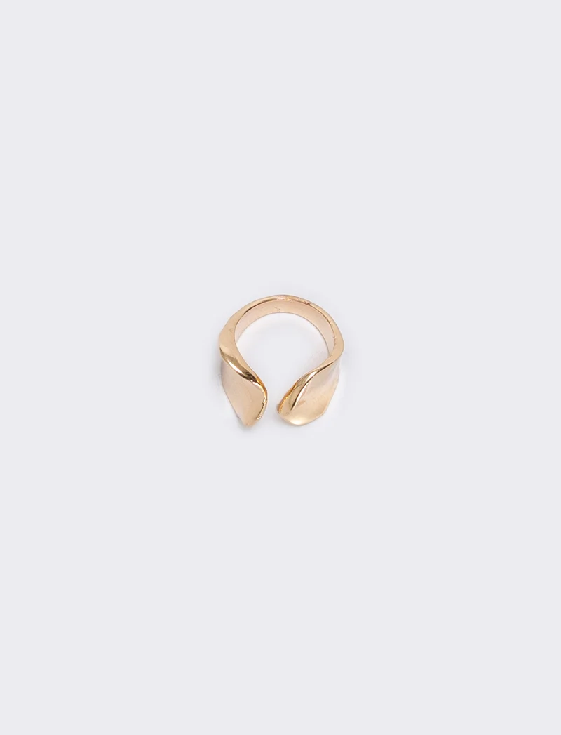 Anello incavo con due fascioni eleganti - Oro