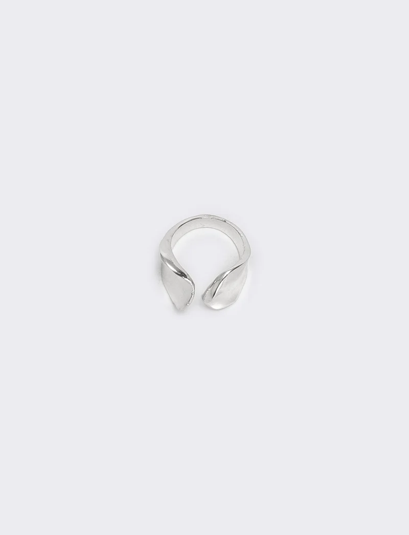 Anello incavo con due fascioni eleganti - Argento