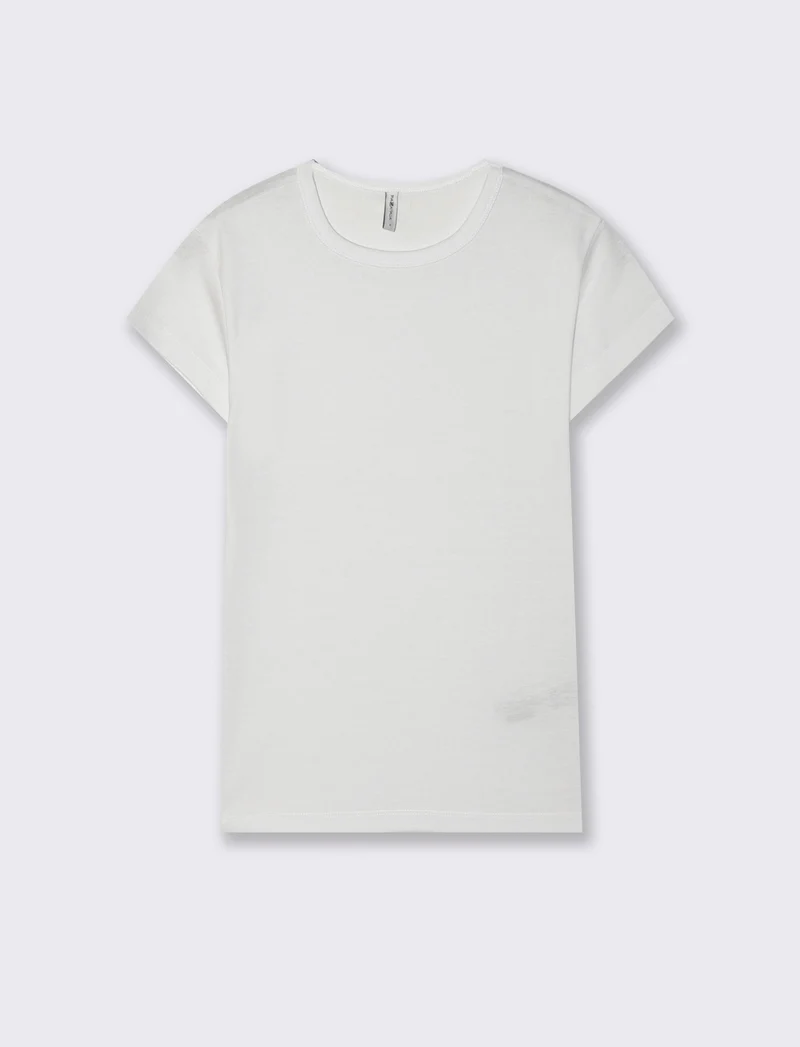 T-Shirt Cotone Manica Corto Girocollo - Bianco