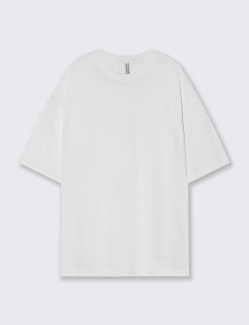 T-Shirt Basic in Cotone Manica Corta - Bianco