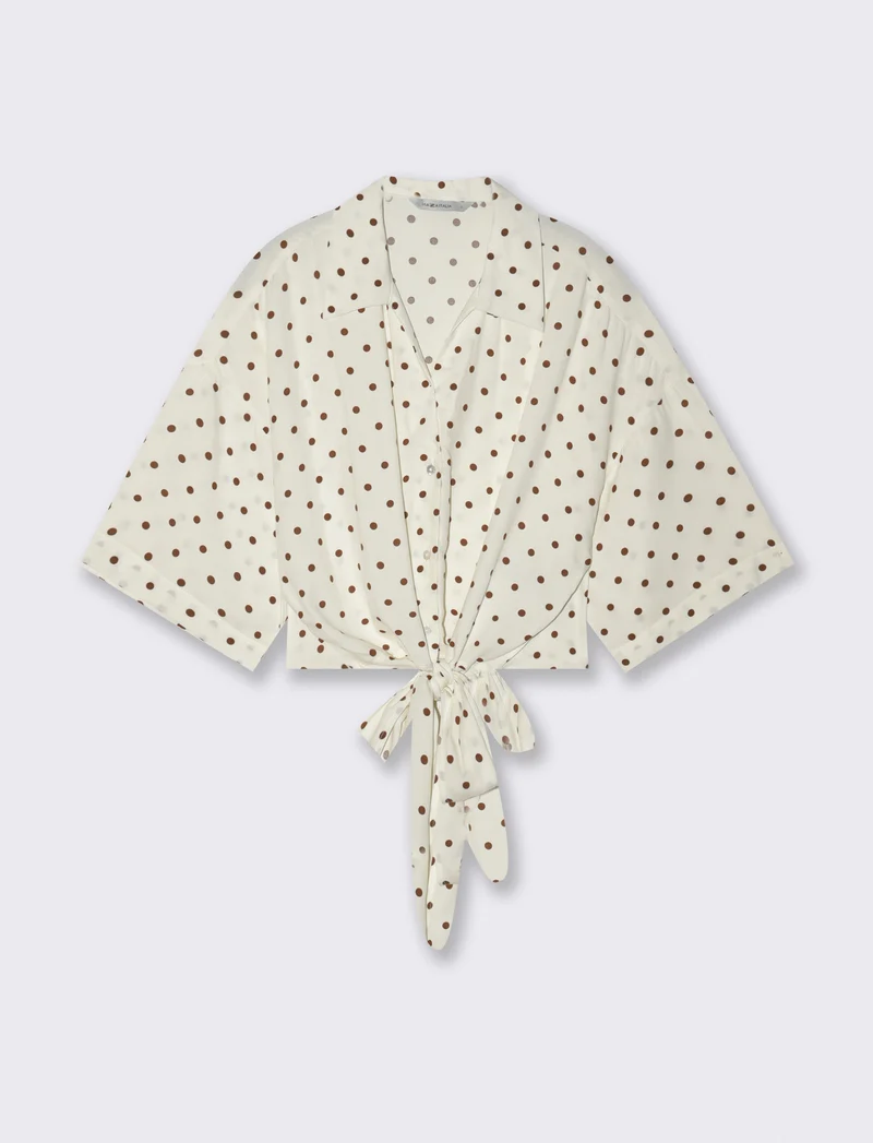 Camicia Stampata Mezza Manica con Nodo - var 2