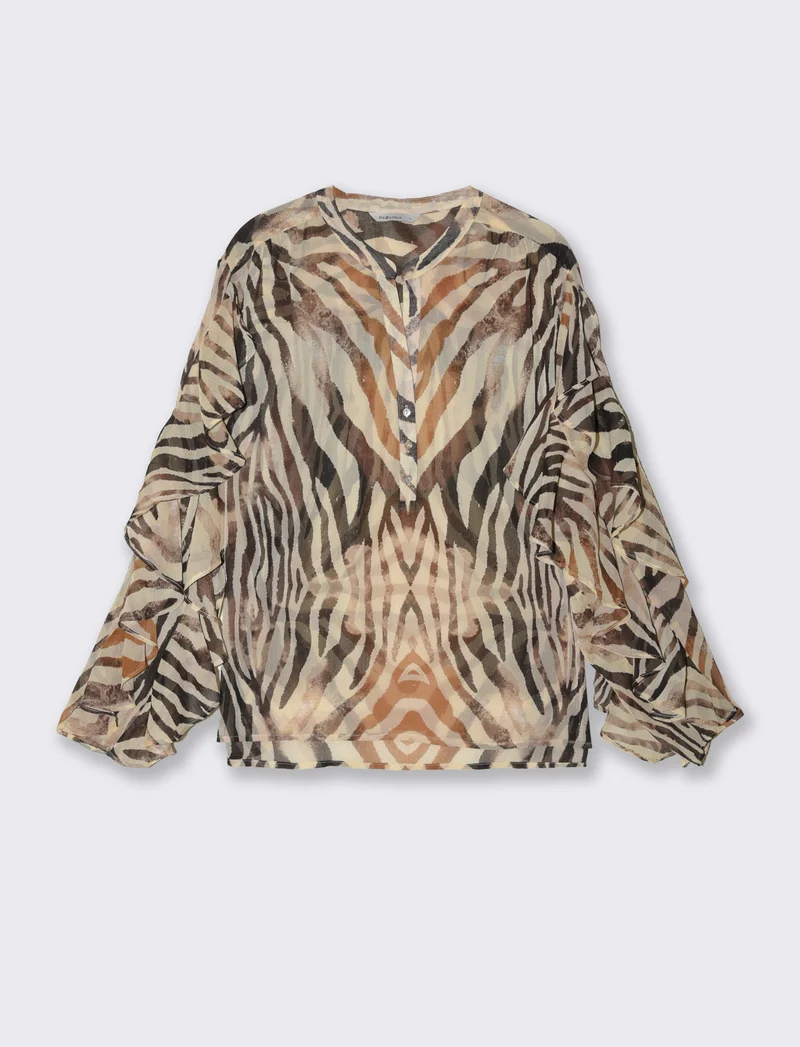 Blusa con rouches e scollo a V - var 2