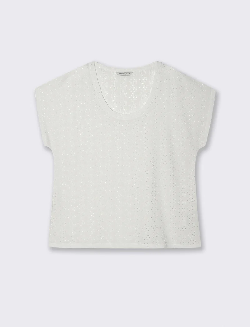 T-Shirt Girocollo a Maniche Corte Fit Morbido - Bianco