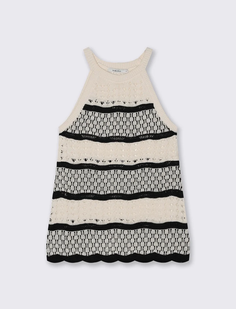 Top Crochet con Fondo a Onde Elegante - var 1