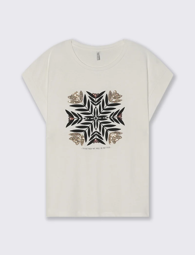 T-Shirt Manica Corta con Stampa Frontale - var 1