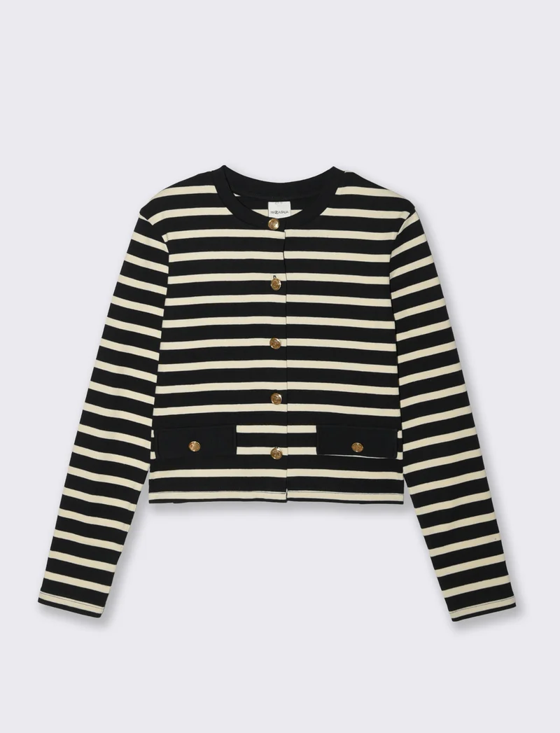 Cardigan a Righe Manica Lunga - var 1