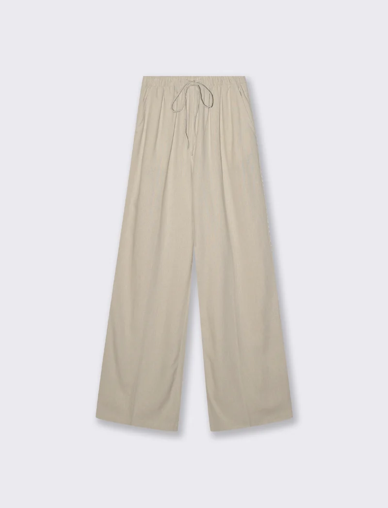 Pantaloni Elasticizzati con Coulisse e Tasche - Sabbia