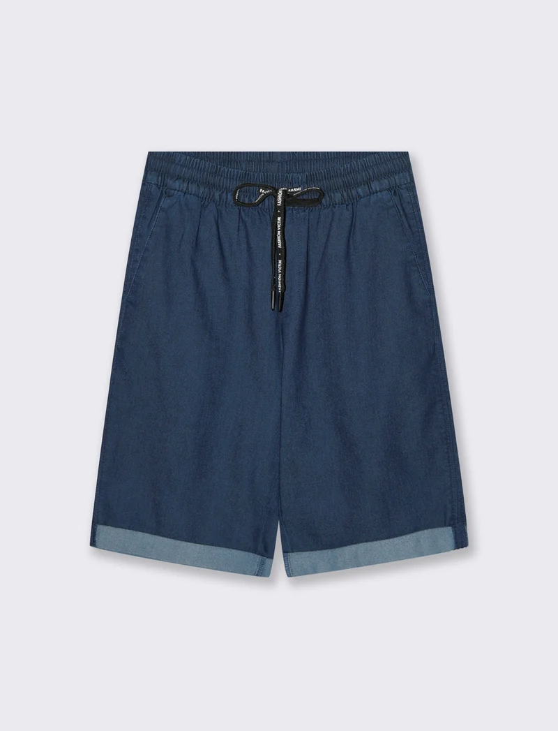 Bermuda con Coulisse ed Elastico - DENIM SCURO