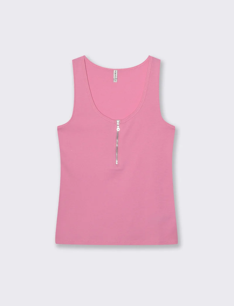Canotta a coste con zip - Rosa big bubble