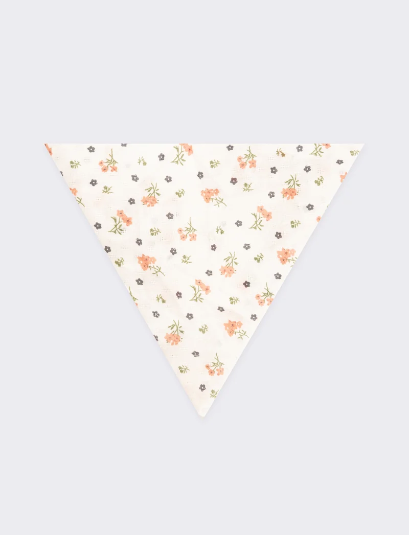 Foulard bambina triangolo fiorellini - Bianco
