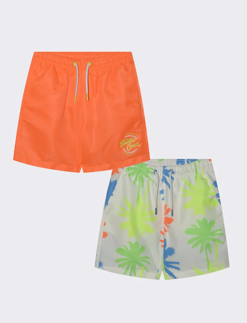 Costume 2Pack: boxer fluo e stampati - Arancio