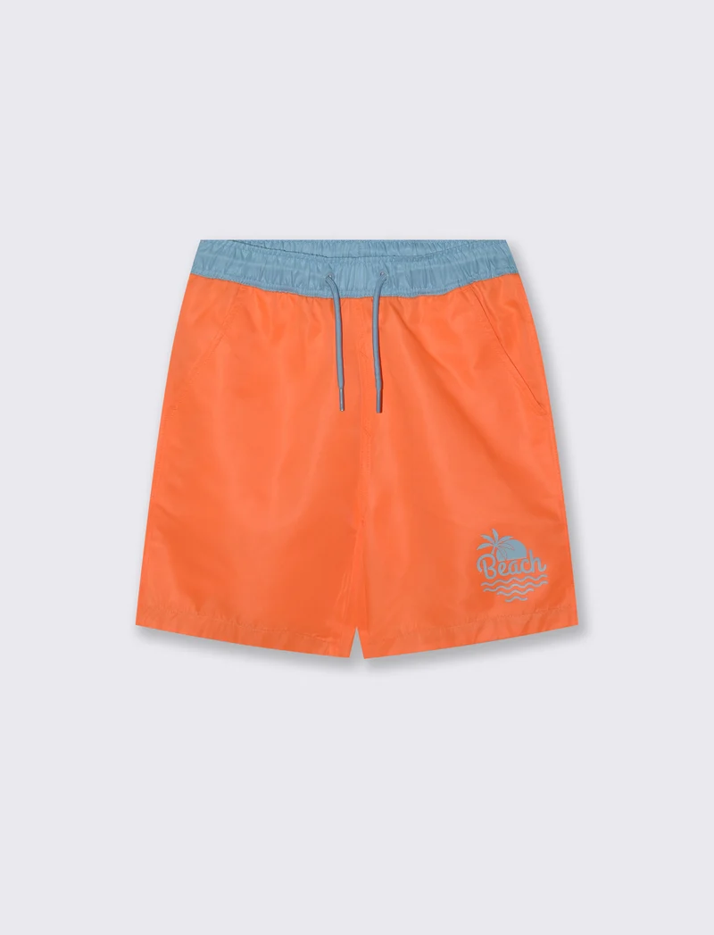 Costume boxer bicolore con bustino - Arancio