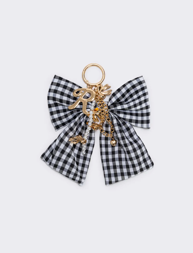 Portachiavi Vichy con iniziale personalizzata - Var 6