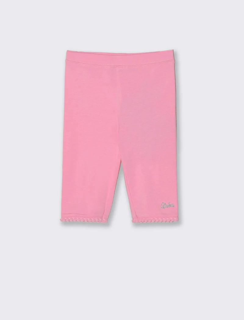 Leggings al ginocchio con ricamo e passamaneria - Rosso