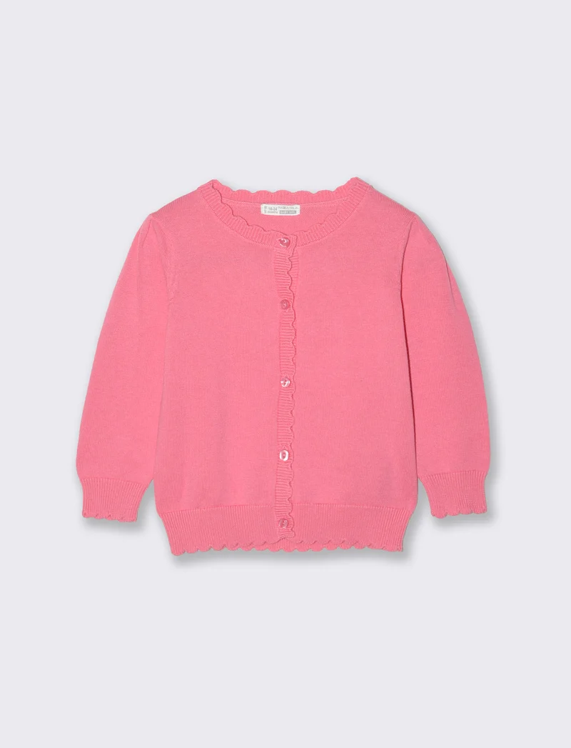 Cardigan basico con bottoni frontali - Rosa big bubble