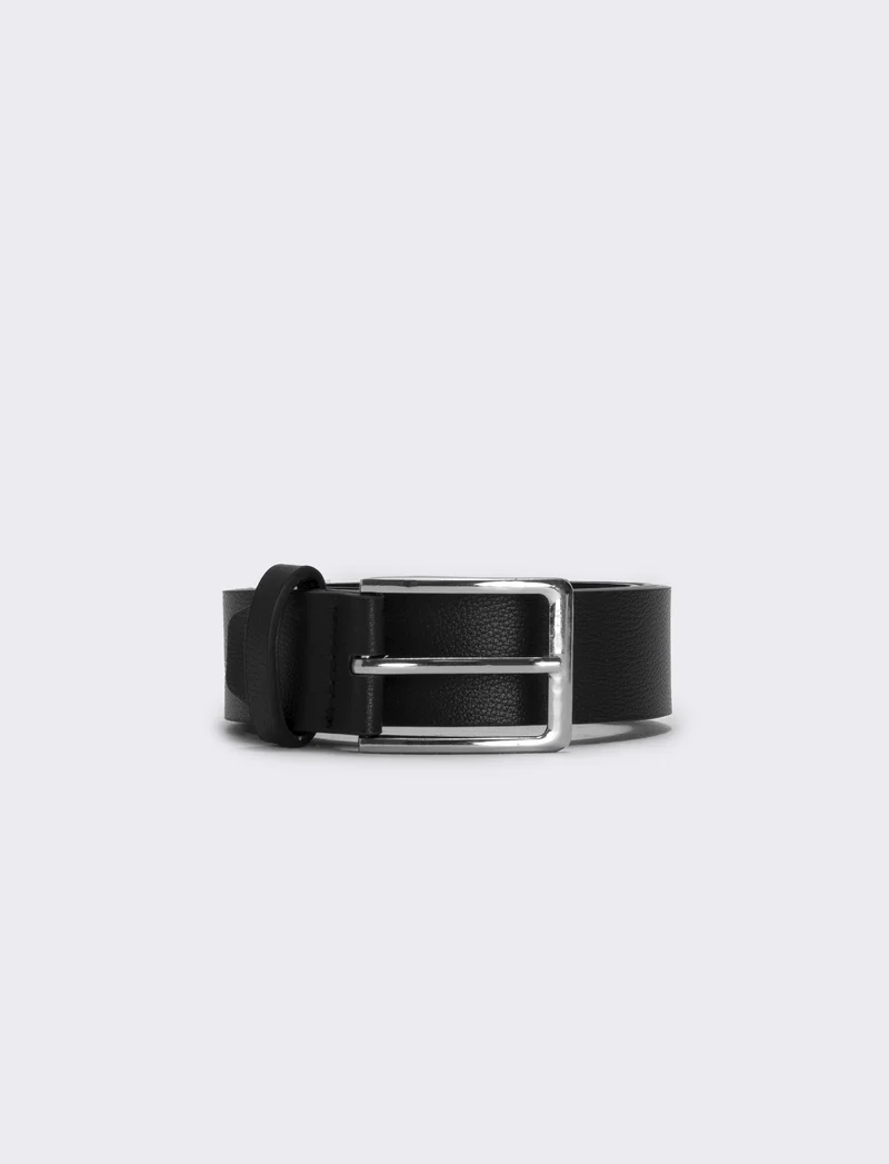 Cintura basic uomo 3,5 cm elegante e versatile - Nero