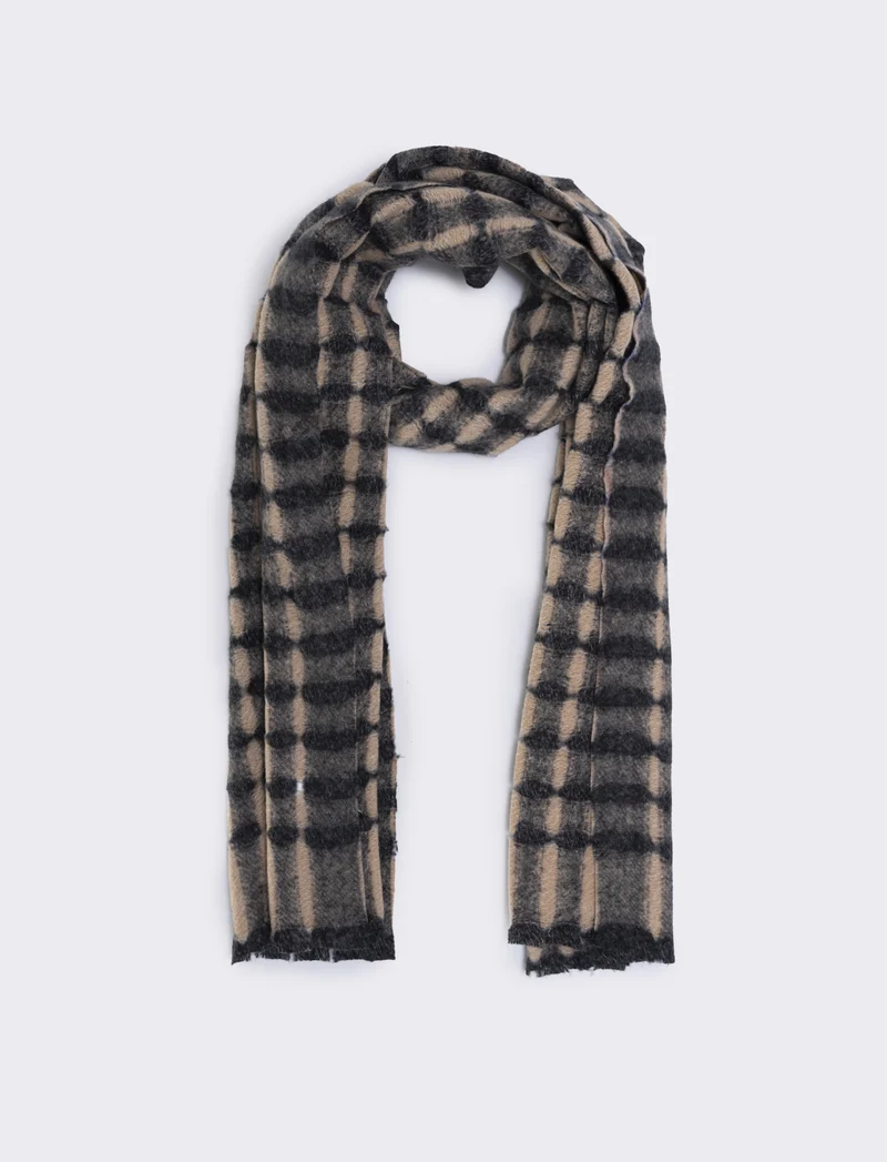 Sciarpa intrecciata bicolor donna - Beige