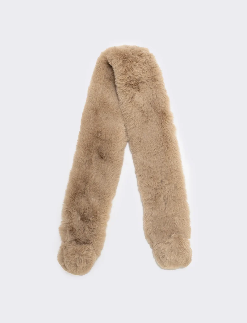 Collo in pelliccia sintetica - Beige
