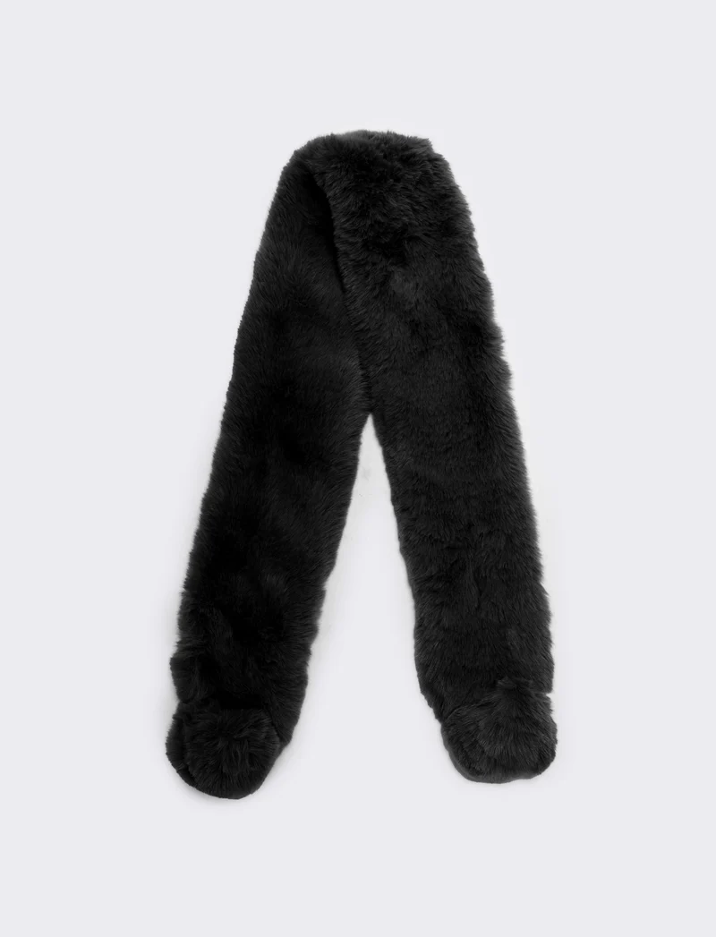 Collo in pelliccia sintetica - Nero