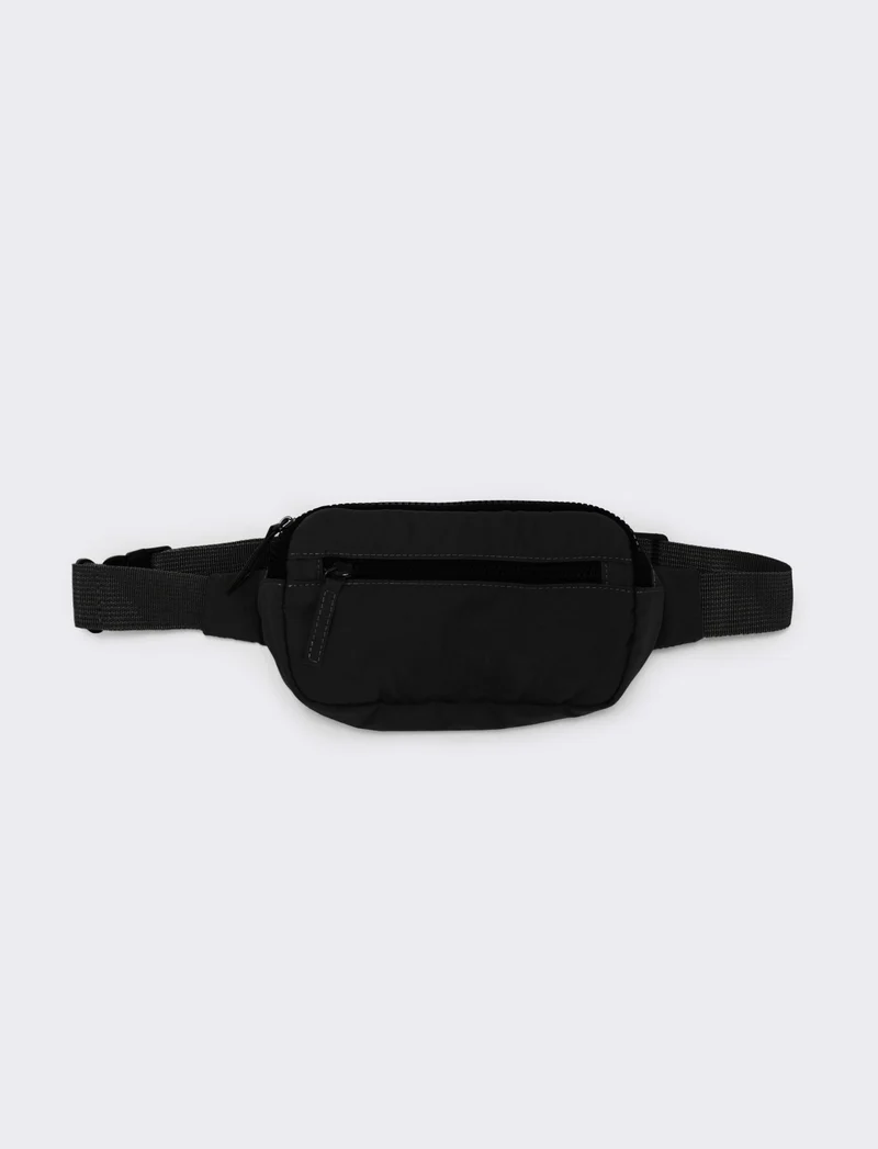 Mini marsupio uomo con zip elegante - Nero