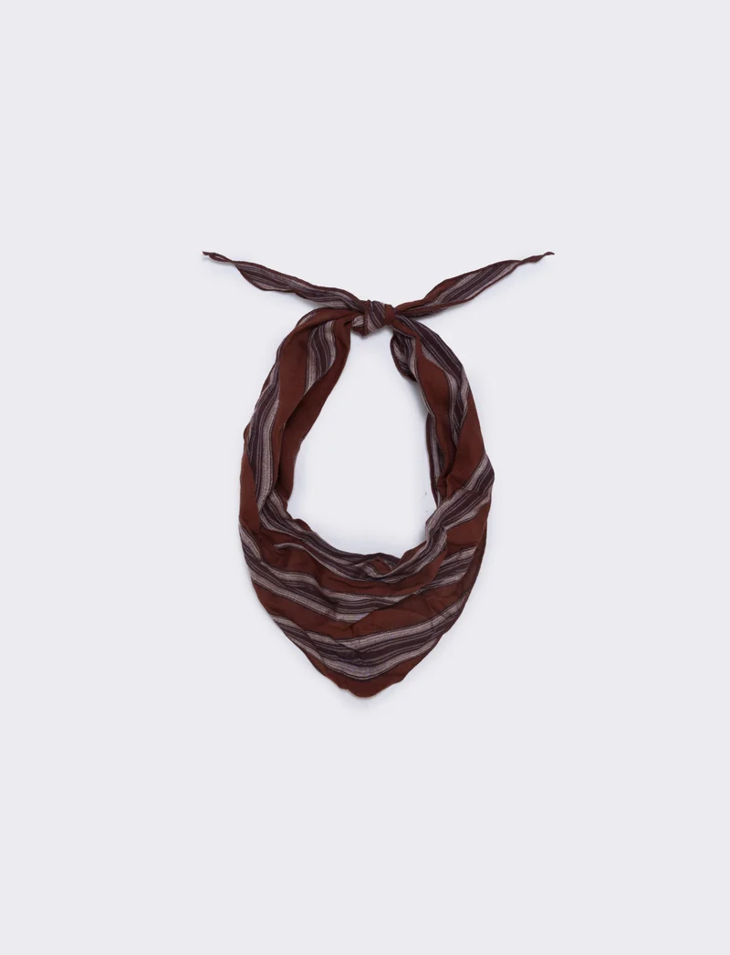 Foulard triangolare con riga elegante - Arancio