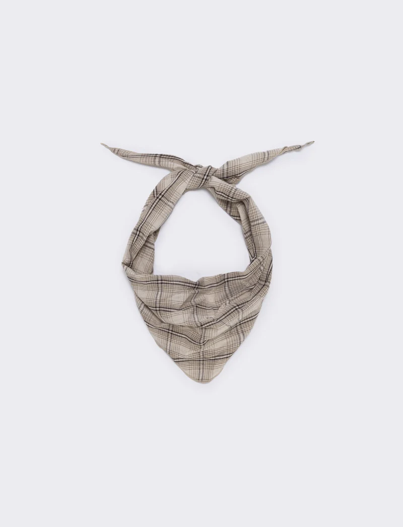 Foulard triangolare con riga elegante - Beige