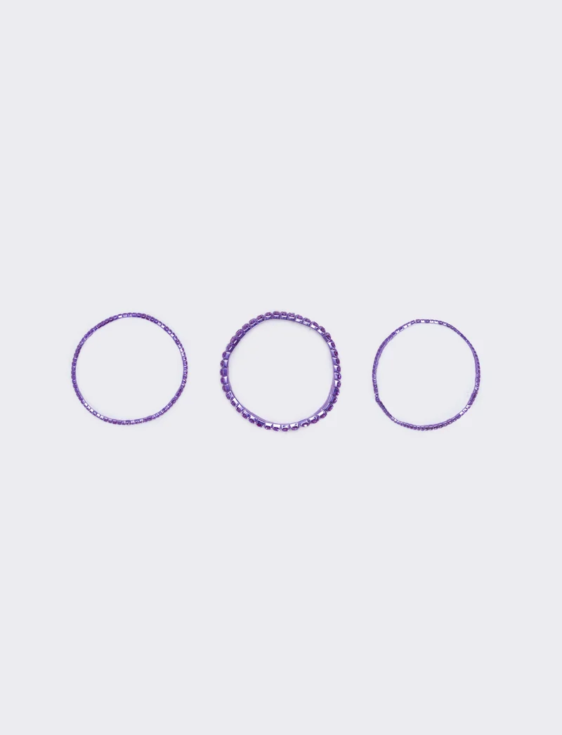 Bracciale elastico con strass - Viola
