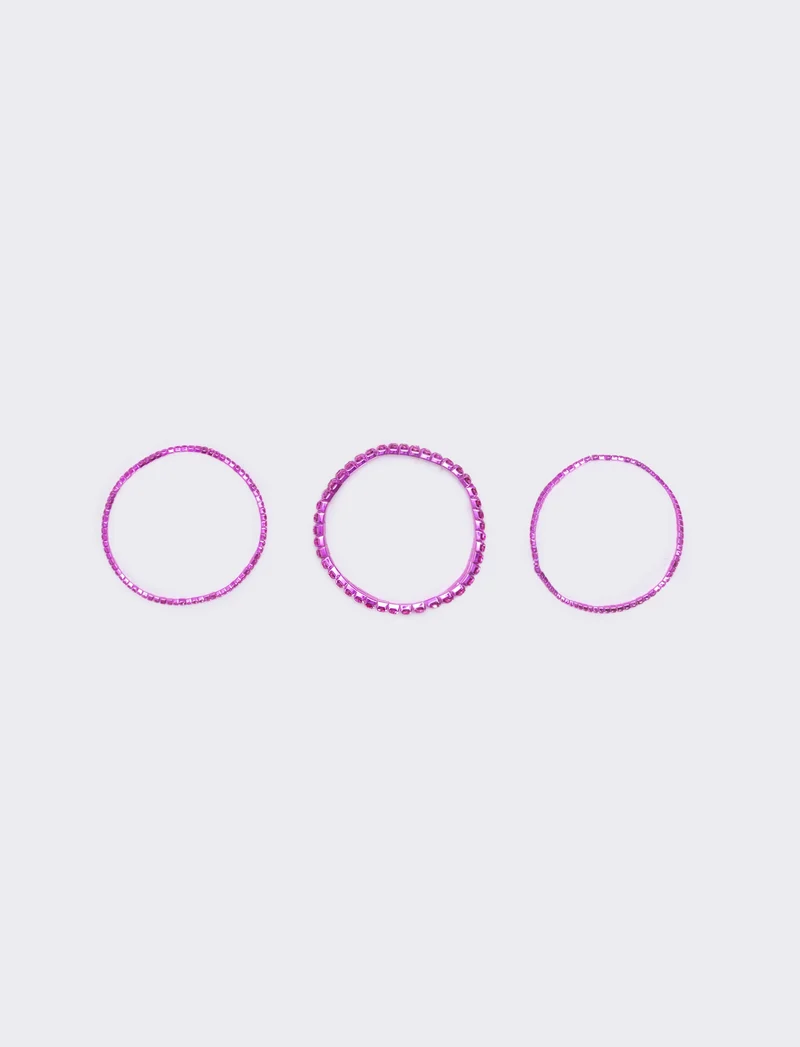 Bracciale elastico con strass - Rosa
