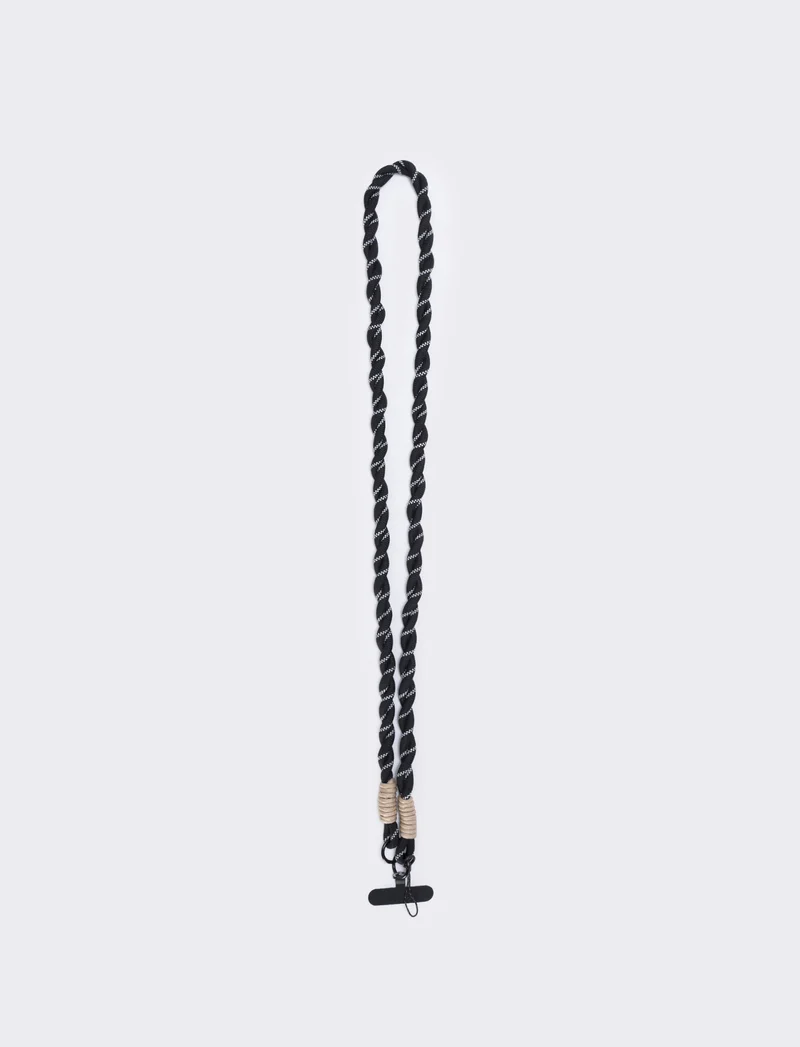 Laccio portacellulare cordoncino elegante - Nero