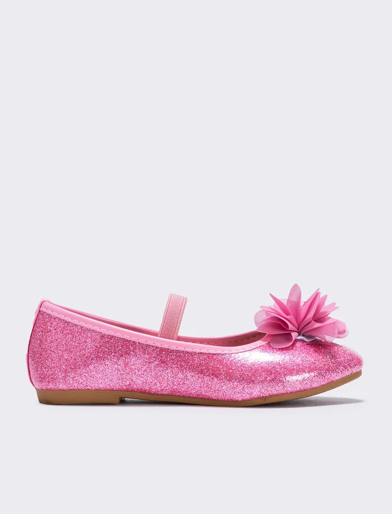 Ballerina glitterata con fiore colorato - Rosa