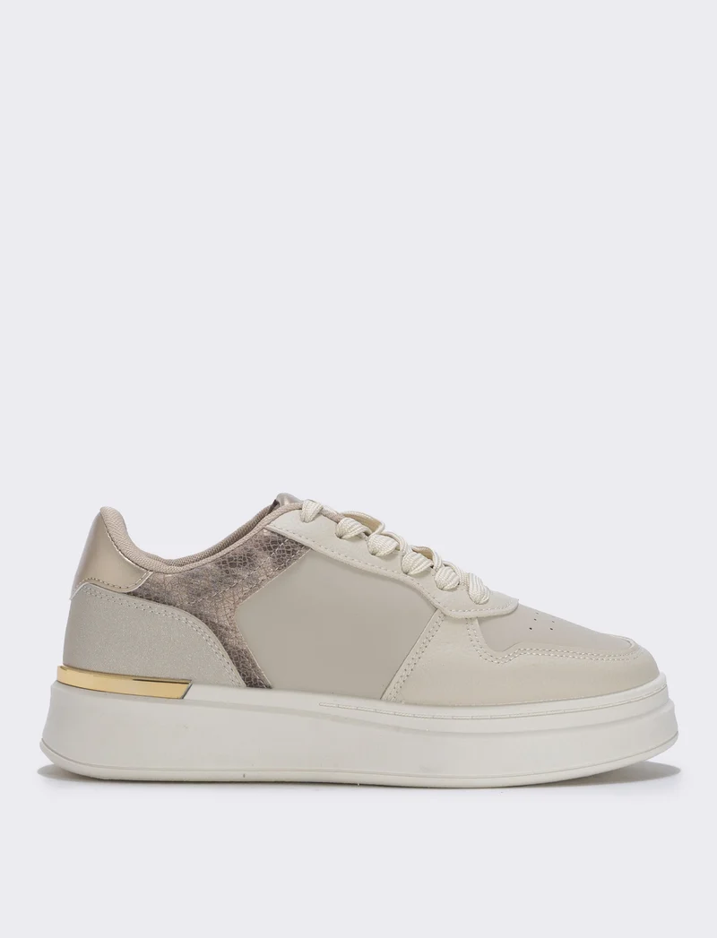 Sneakers beige con plateau da - Sabbia