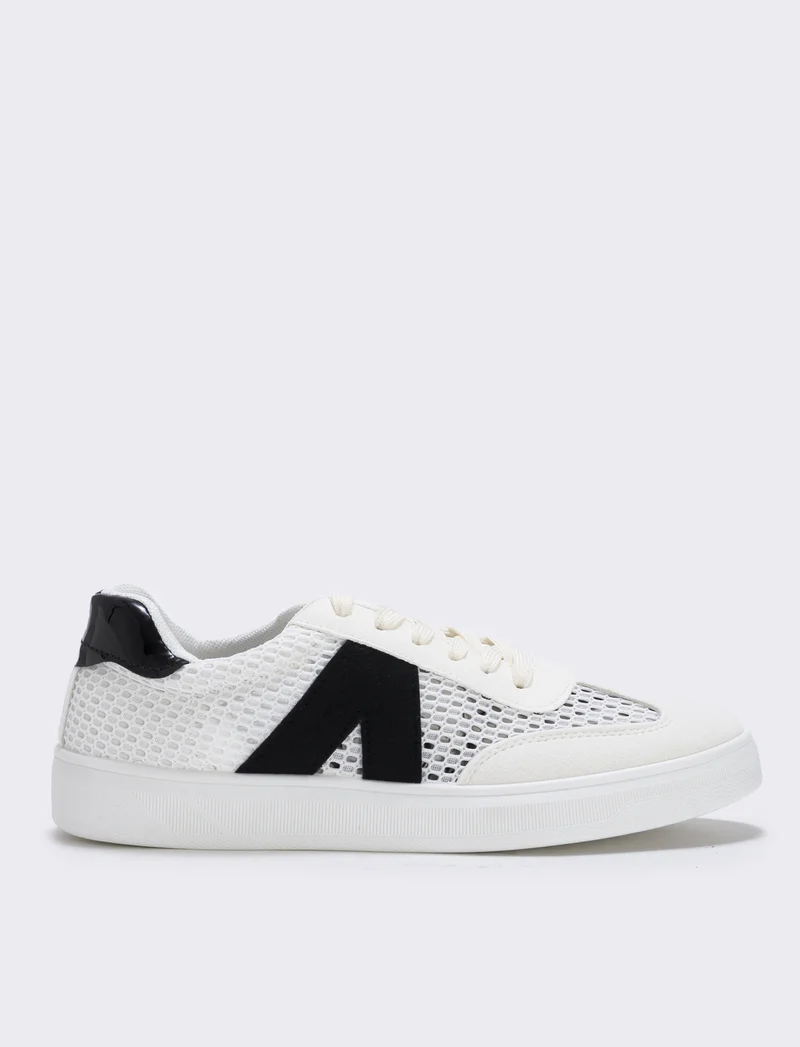 Sneakers da multielemento a contrasto - Bianco