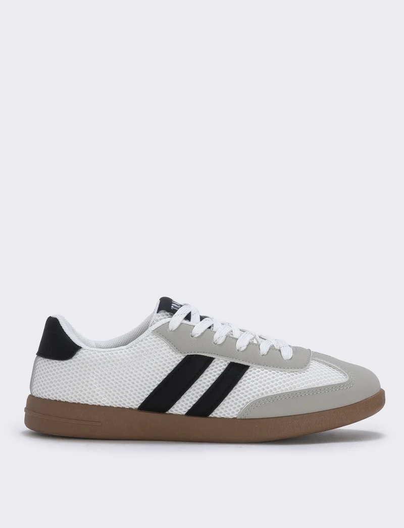 Sneakers da in poliuretano a contrasto - Bianco