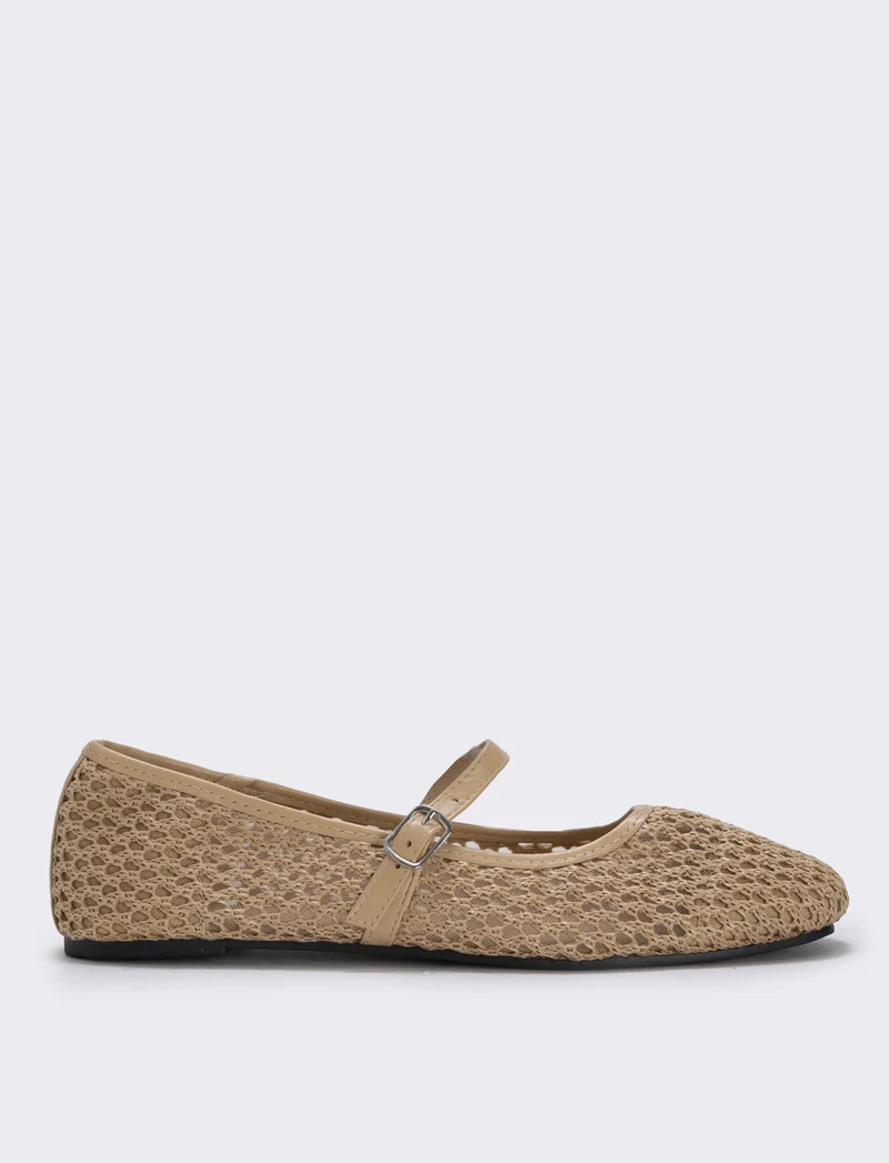 Ballerina beige a rete da - Beige
